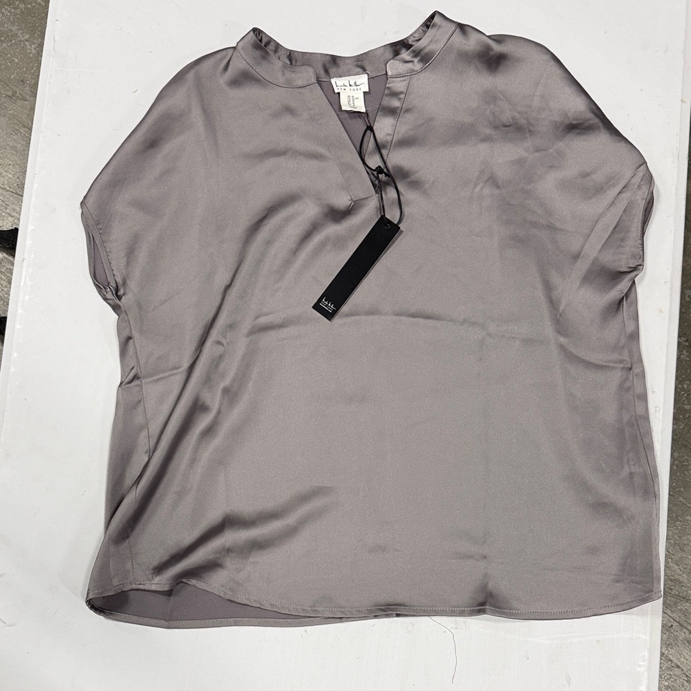 Nicole Miller Gray Silk Blouse